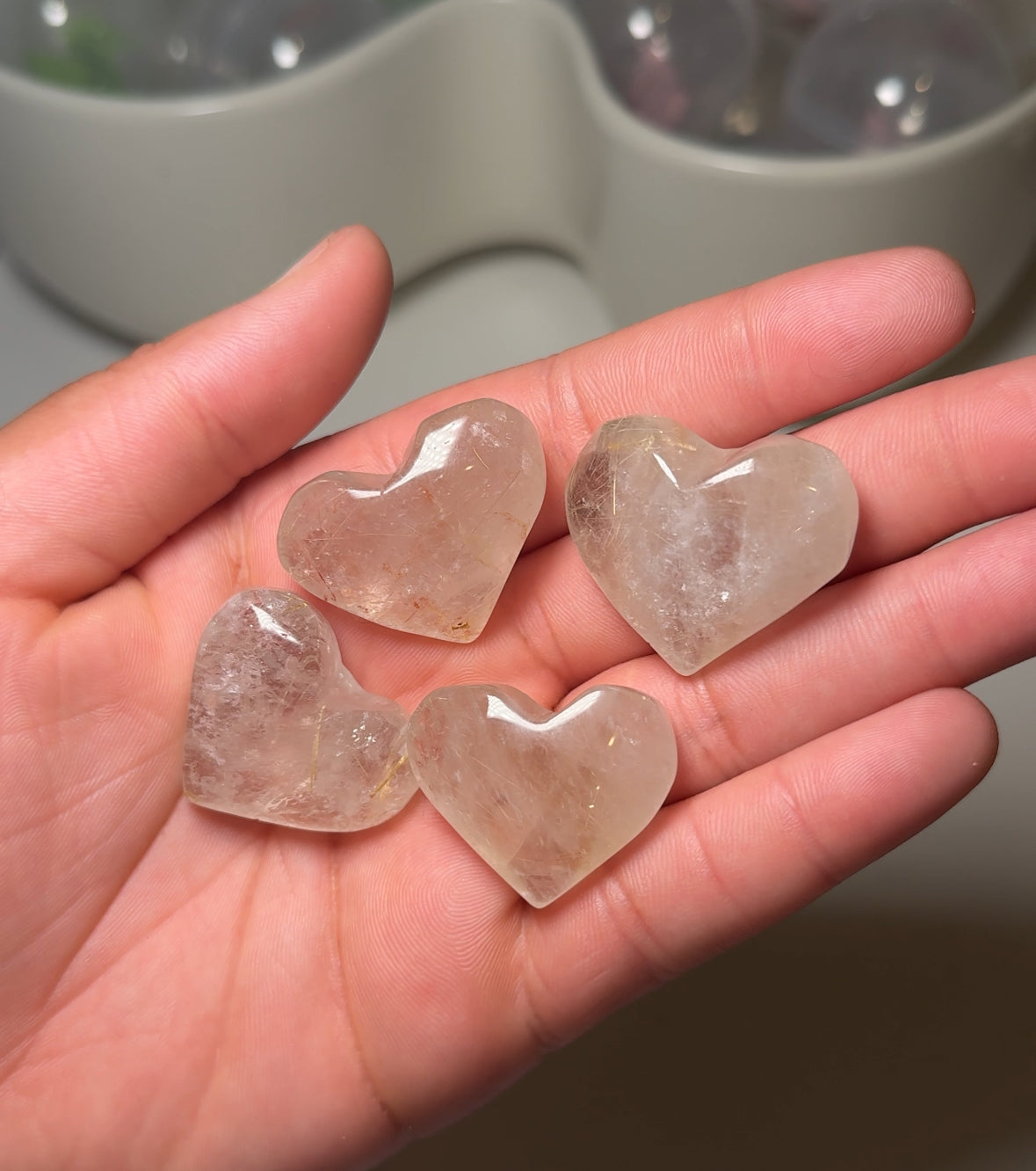 Mini Golden Rutilated Quartz Heart