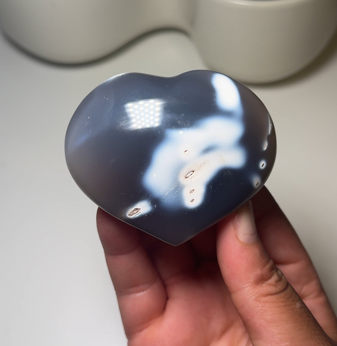 Orca Agate Heart