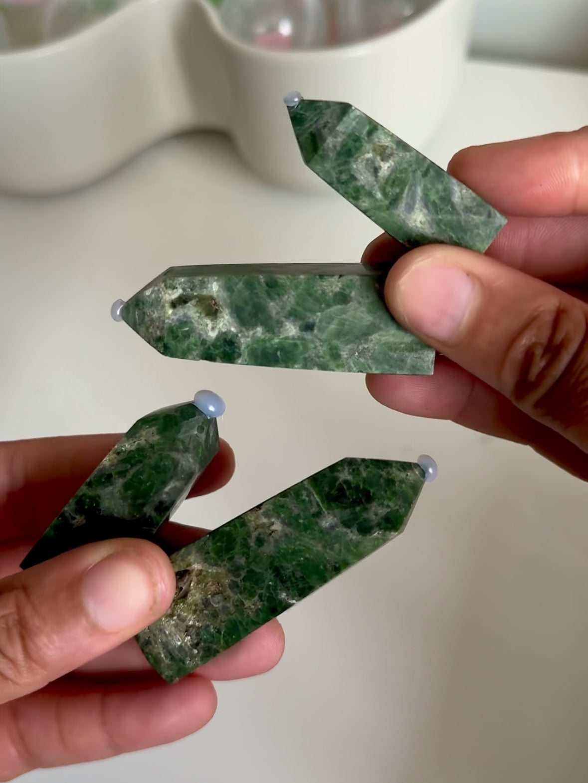 Mini Green Diopside Tower