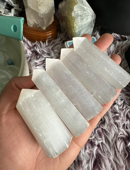 Satin Spar Selenite Tower