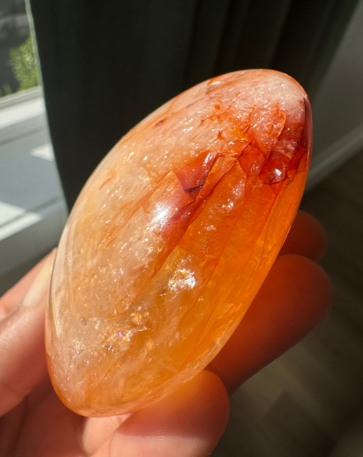 Fire Quartz Palmstone