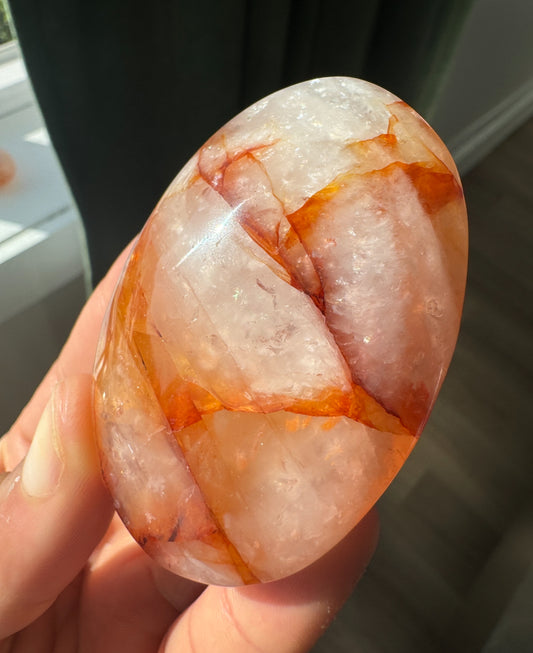 Fire Quartz Palmstone