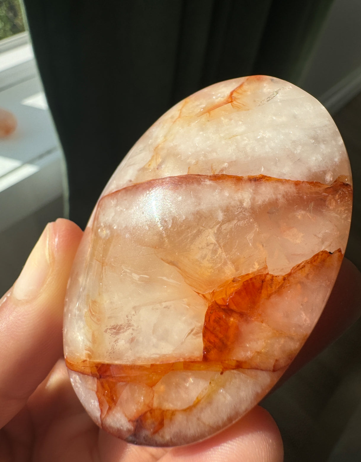 Fire Quartz Palmstone