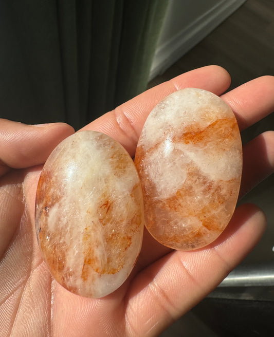 Small Fire Quartz Palmstone