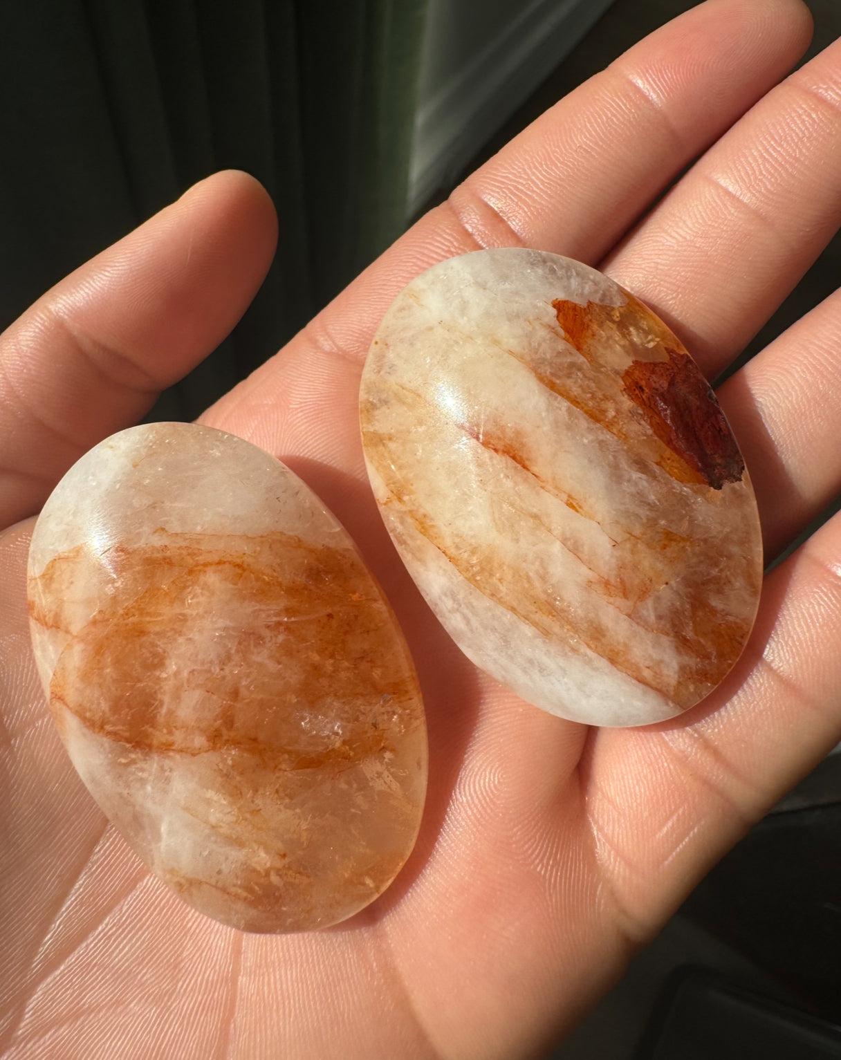 Small Fire Quartz Palmstone