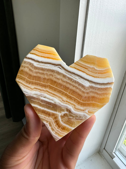 Orange Calcite Heart