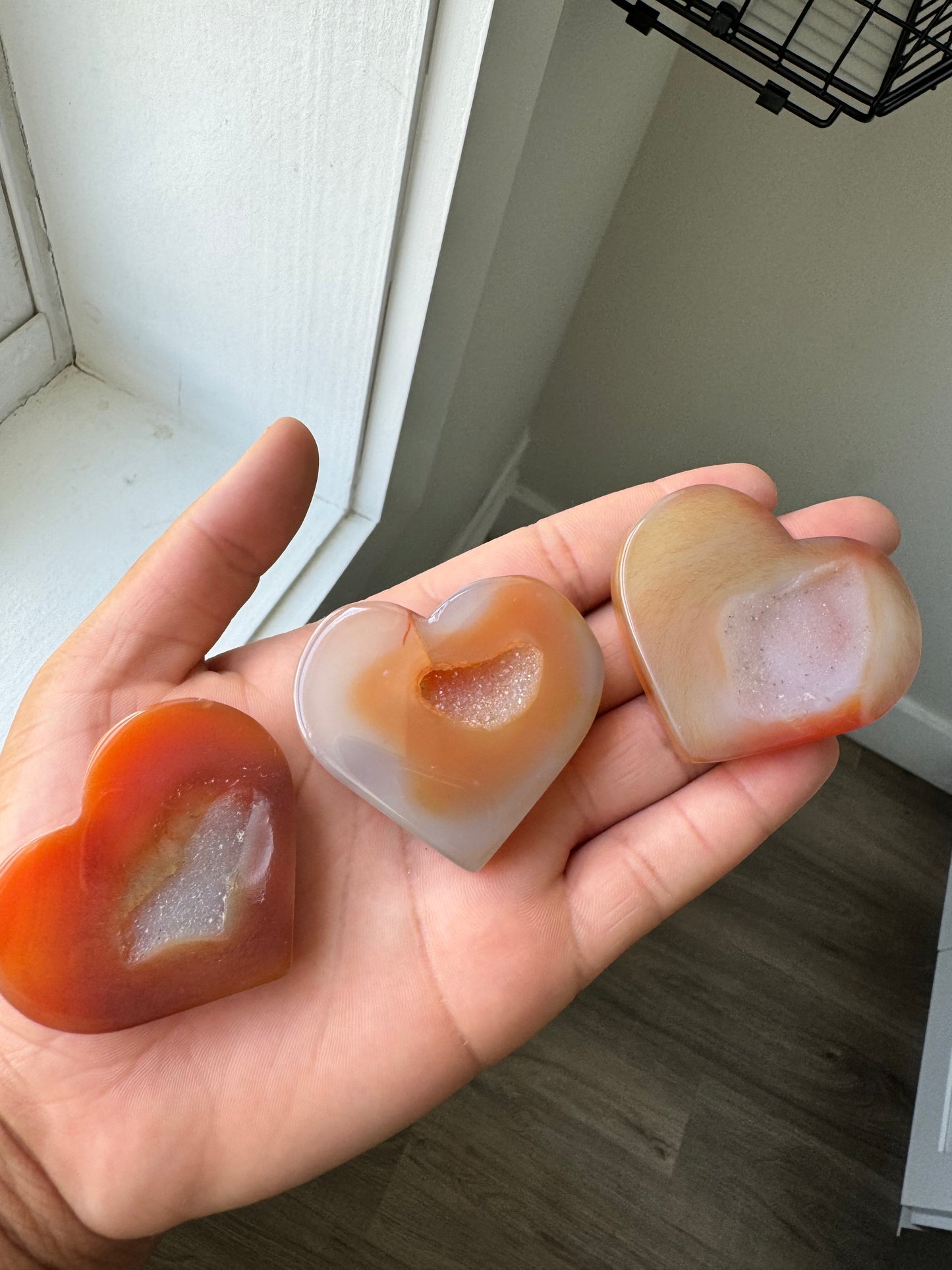 Carnelian Druzy Heart