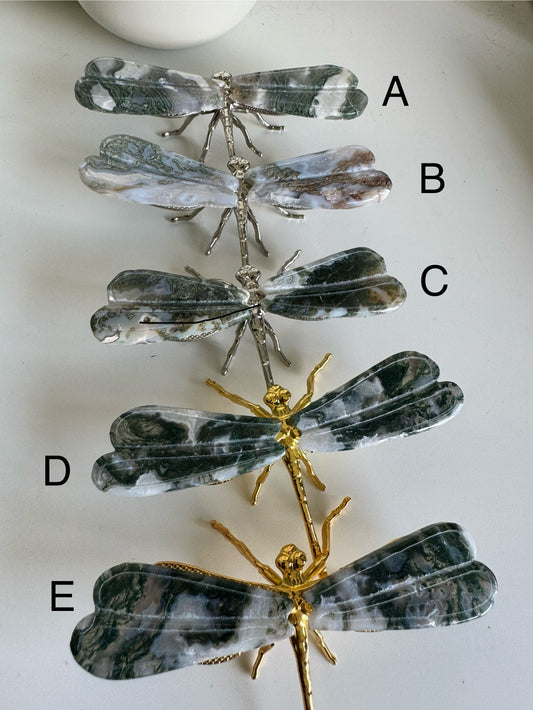 Moss Agate Dragonfly