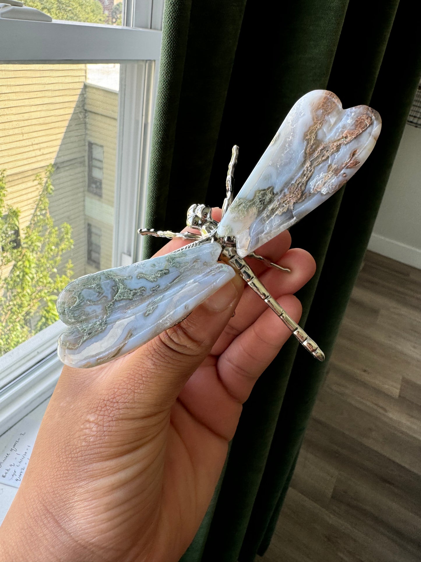 Moss Agate Dragonfly