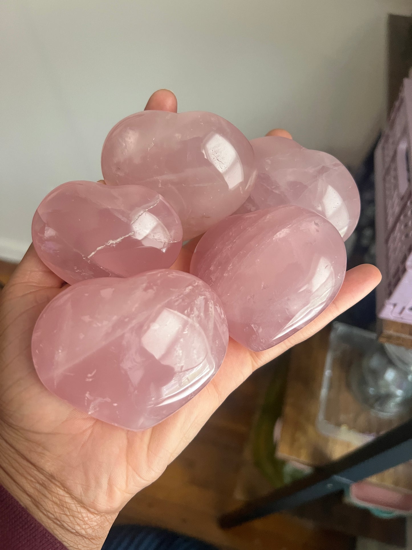 Chunky Rose Quartz Heart